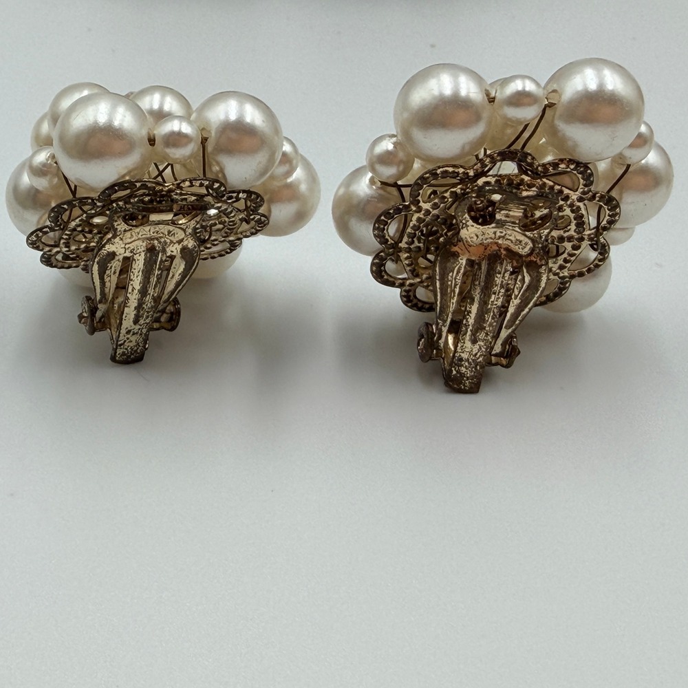 Vtg Japan Hong Kong Beaded Cluster Earrings‎ Lot 10 pairs Costume Jewelry Clip - Picture 15 of 16